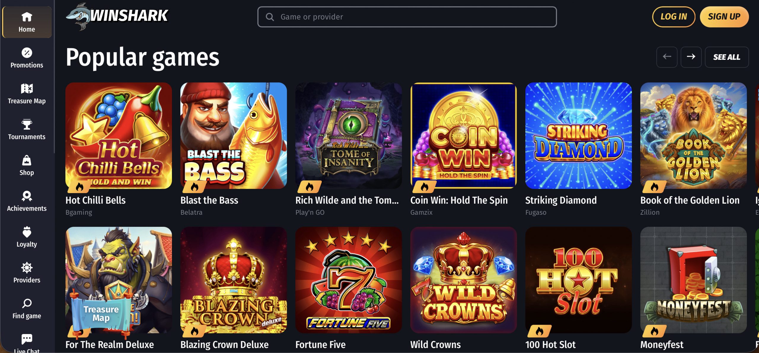 Winshark-Casinospiele